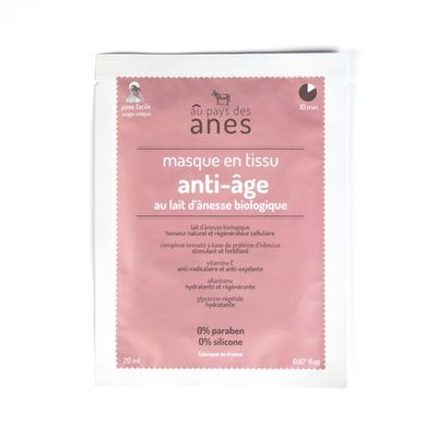 Beauty products - Single-use fabric mask with organic donkey milk - AU PAYS DES ANES - HYDR'ANESS