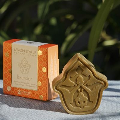 Gifts - ALEPPO SOAPS WITH CITRUS FLAVOR - BOXES GILDED WITH HOT GOLD - ISKENDAR - KARAWAN AUTHENTIC