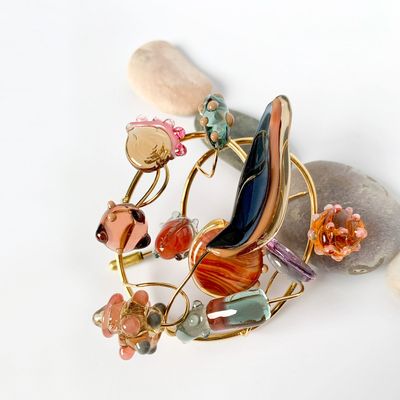 Gifts - 18k gold plated brooch and artisan Murano glass - CHAMA NAVARRO