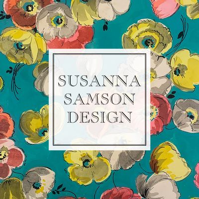 Design textile et surface - Motif imprimé floral vintage peint à la main - SUSANNA SAMSON  DESIGN