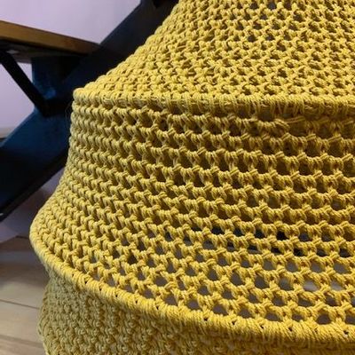 Other office supplies - CHANDLER lamp made of crocheted cotton thread Height 70 cm Height 70 cm Diameter 50 cm delivered with electric mount - ADELE VAHN