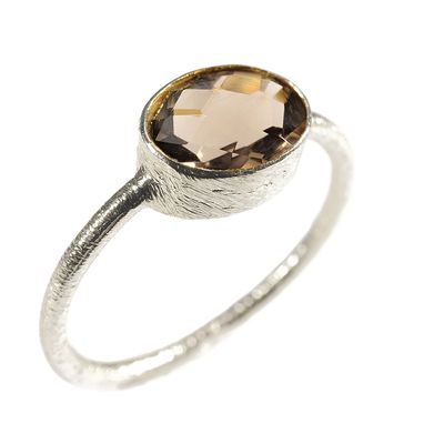 Bijoux - BAGUE "DROP" ARGENT 925 QUARTZ FUMÉ - KARAWAN AUTHENTIC