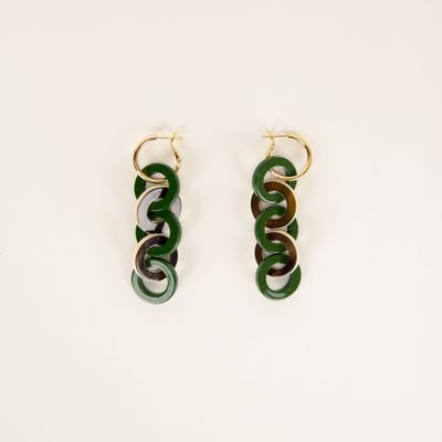 Bijoux - Boucles d'oreilles 5 anneaux laqués - L INDOCHINEUR X RIVÊT