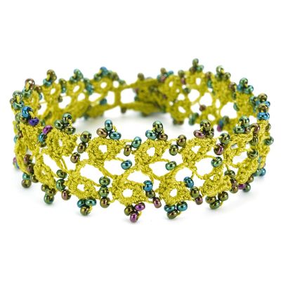 Bracelets - TEXTILE BRACELET\" HUSNU\” - CACTUS - KARAWAN AUTHENTIC