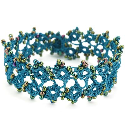 Bracelets - BRACELET TEXTILE "HUSNU" - LAGON - KARAWAN AUTHENTIC