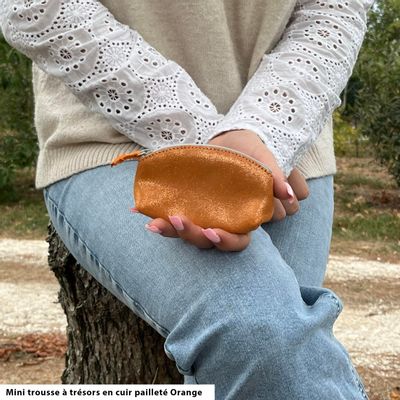 Leather goods - Mini Glitter Leather Treasure Bag - LA CARTABLIÈRE