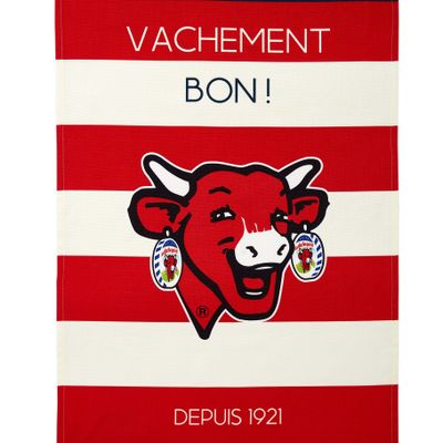 Tea towel - Laughing Cow Red Striped Tea Towel (Coucke x Laughing Cow) - COUCKE