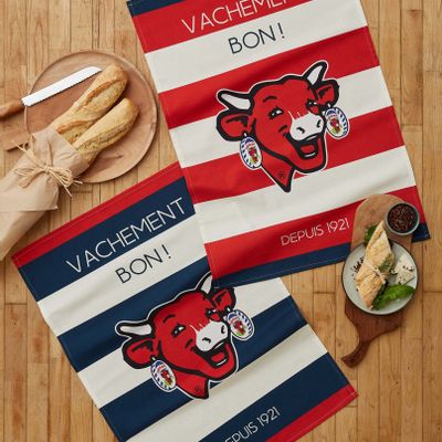 Tea towel - Laughing Cow Red Striped Tea Towel (Coucke x Laughing Cow) - COUCKE