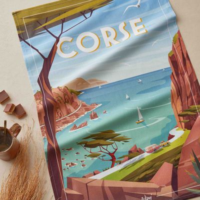 Tea towel - Wim'® Corse - Printed cotton tea towel - COUCKE