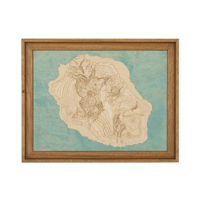 Objets de décoration - Carte topographique de la Réunion - BOILISÉ