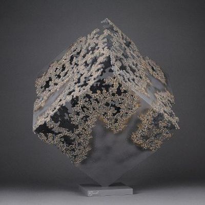 Unique pieces - " "Couture\ "” motif steel light sculpture - ALEXANDRE DOUCET