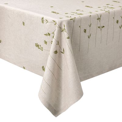 Linge de table textile - Infusion Naturel - Nappe en lin uni brodé - ALEXANDRE TURPAULT