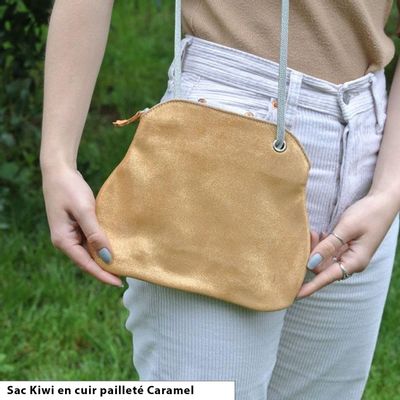 Bags and totes - Kiwi Glitter Leather Bag - LA CARTABLIÈRE
