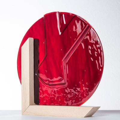Art glass - Vase . BLOOD FALLS . M . Collection Time - AURORE BOUTER