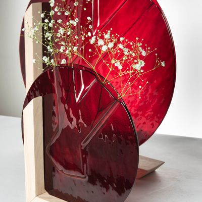 Verre d'art - Sculpture florale BLOOD FALLS - S - AURORE BOUTER