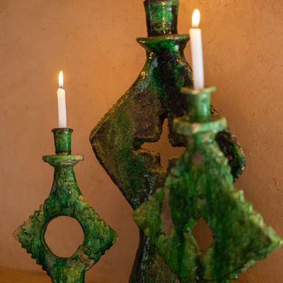 Pottery - Tamegroute candle holder - MAISONS NOMADES