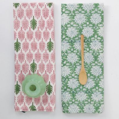 Kitchen linens - Colorful handprinted Kitchen towels - ROZABLUE