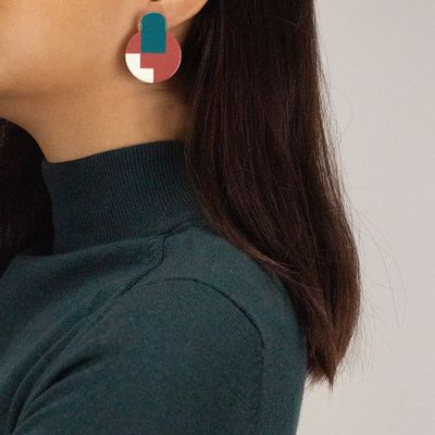 Jewelry - Crête earrings in horn and three-tone lacquer - L INDOCHINEUR X RIVÊT