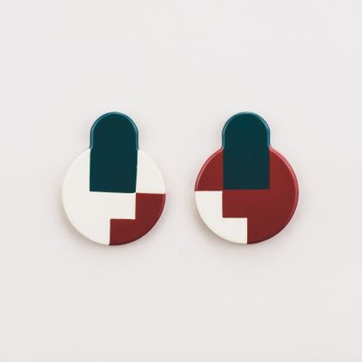 Jewelry - Crête earrings in horn and three-tone lacquer - L INDOCHINEUR X RIVÊT