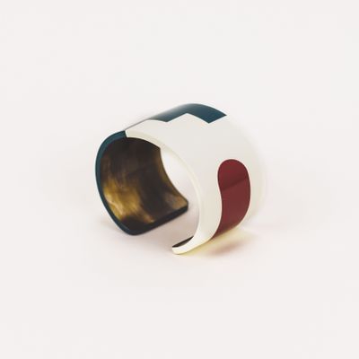 Jewelry - Zigzag cuff in horn and three-tone lacquer - L INDOCHINEUR X RIVÊT