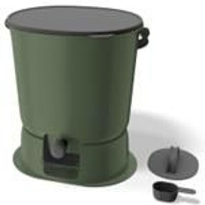 Kitchens furniture - Garden composter- BOKASHI ORGANKO ESSENTIAL SET + BASE (olive) - PLASTIKA SKAZA - EXCEEDING EXPECTATIONS