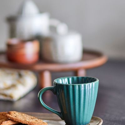 Mugs - Latina Mug, Green, Stoneware - BLOOMINGVILLE MULTIBRAND HOUSE