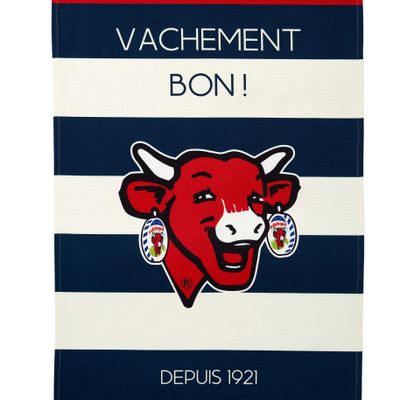 Torchons textile - La Vache qui rit® Rayé Bleu - Torchon 100% coton imprimé - COUCKE