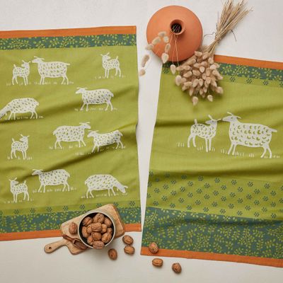 Kitchen linens - Mouton jacquard cotton tea towel - COUCKE