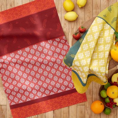 Kitchen linens - Bastide Jaune - Jacquard cotton tea towel - COUCKE