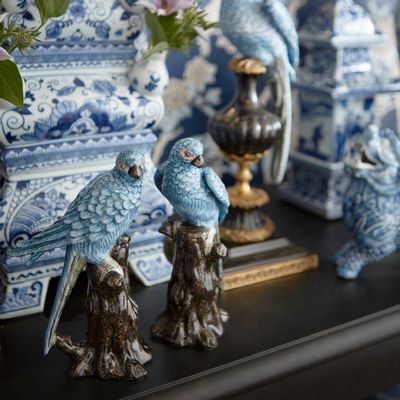 Sculptures, statuettes et miniatures - Figurines de perroquet bleues - G & C INTERIORS A/S