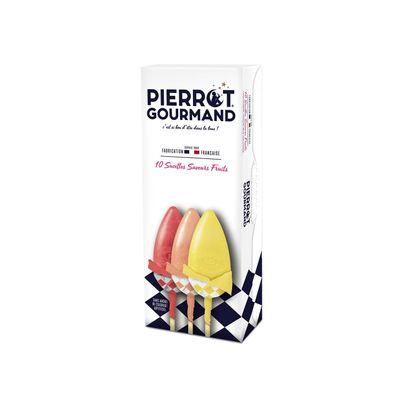 Birthdays - Case of 10 lollipops - fruit flavor spearhead - PIERROT GOURMAND