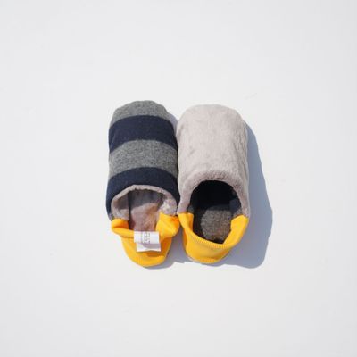 Chaussettes - Rayures en flanelle × Fourrure - MERIPPA