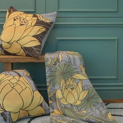 Cushions - Lotus & Bird Cushions Cover - BON`EE(LIVING ART BRAND)