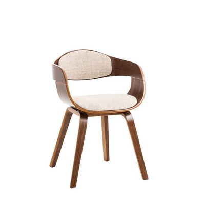 Meubles de cuisines  - Chaise Kingston - Noyer et Tissu - VIBORR