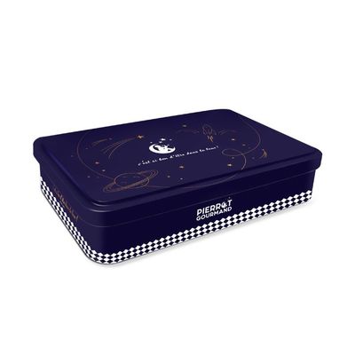 Candy - Metal box with 20 spearhead lollipops - caramel and fruit flavor - PIERROT GOURMAND