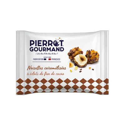 Children's mealtime - Caramelized hazelnuts & cocoa nibs - 45g bag - PIERROT GOURMAND