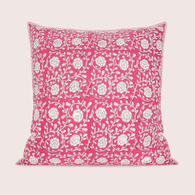 Fabric cushions - BANNA FRAMBOISE CUSHION COVER - JAMINI BY USHA BORA