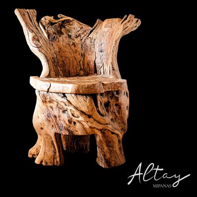 Armchairs - TRONO - LARGE SCULPTED ARMCHAIR CARVED IN RECYCLED OLIVE WOOD - ALTAY MIPANAS
