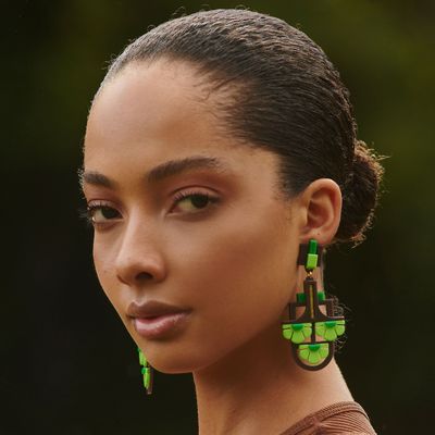 Bijoux - Earring Pendant Three Flowers Avocado - GISSA BICALHO