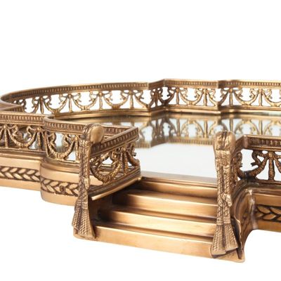 Objets de décoration - Miroir à plateau en laiton 57 cm - BAROQUE COLLECTION - DUTCH STYLE