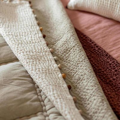 Plaids - Plaid uni Gastounet Sienne 140 x 200 - MAISON VIVARAISE - SDE VIVARAISE WINKLER
