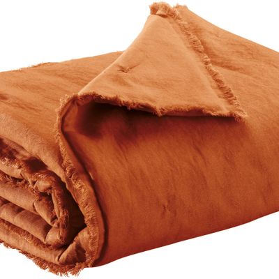 Throw blankets - Laly plain plaid Cuivre 135 X 200 - MAISON VIVARAISE – SDE VIVARAISE WINKLER
