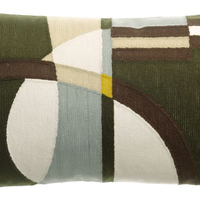 Cushions - Cushion Nael Embroidered Olive 30 X 50 - MAISON VIVARAISE – SDE VIVARAISE WINKLER
