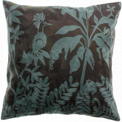Cushions - Cushion Raki Embroidered Carbone 45 X 45 - MAISON VIVARAISE – SDE VIVARAISE WINKLER