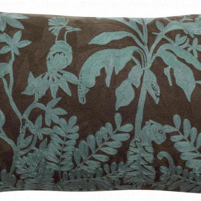 Cushions - Cushion Raki Embroidered Carbone 30 X 50 - MAISON VIVARAISE – SDE VIVARAISE WINKLER