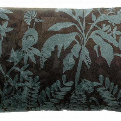Cushions - Cushion Raki Embroidered Carbone 40 X 65 - MAISON VIVARAISE – SDE VIVARAISE WINKLER