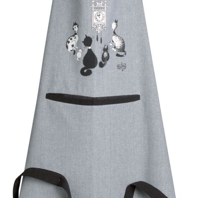 Aprons - Dubout cat clock cooking apron Gris 72 X 85 - MAISON VIVARAISE – SDE VIVARAISE WINKLER