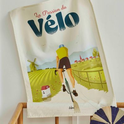 Tea towel - WIM'® Passion Vélo - Printed cotton tea towel - COUCKE