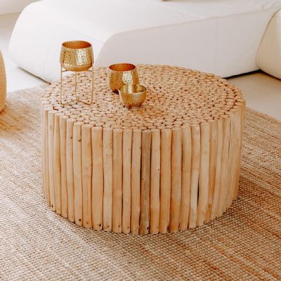 Coffee tables - Grande table basse en rondin de bois teck - JATI - HYDILE