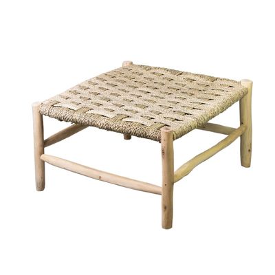 Coffee tables - HAMO - Square coffee table made of rope and eucalyptus wood - HYDILE